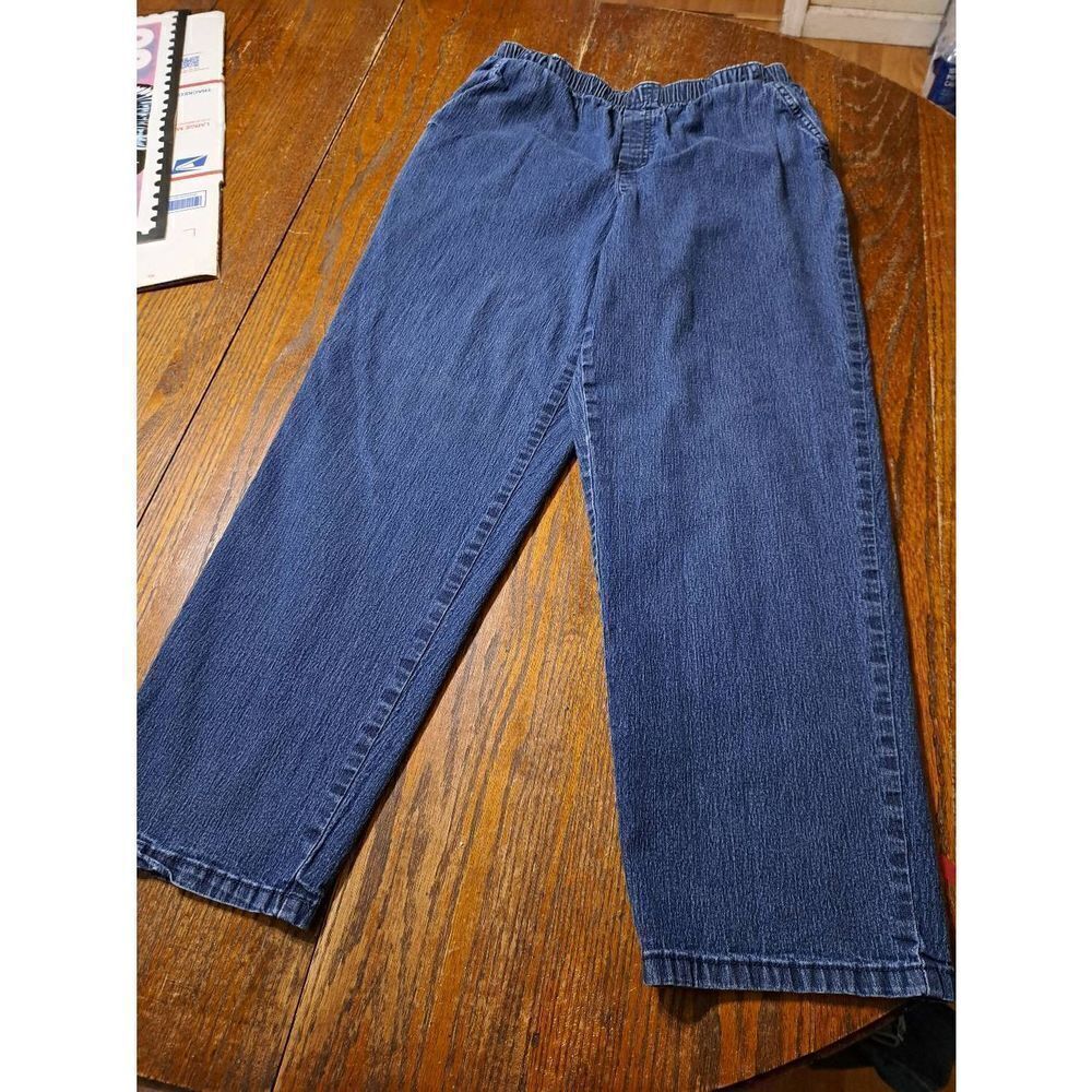 14 Southern Lady Elastic Waist Pull On Denim Blue Jeans with Pockets